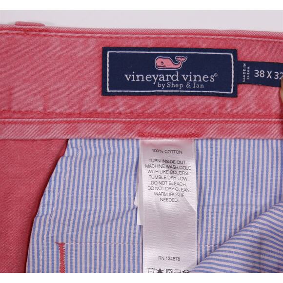 Vineyard Vines Mens Slim Fit Breaker Pant Flat Front Chino Pants 38x32 - Picture 6 of 6